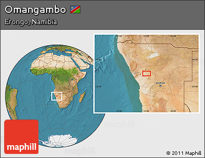 Satellite Location Map of Omangambo