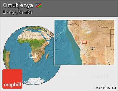 Satellite Location Map of Omutjenya