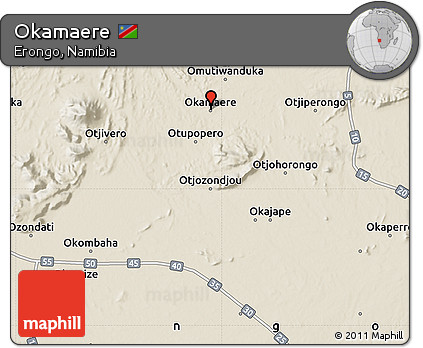 Shaded Relief Map of Okamaere