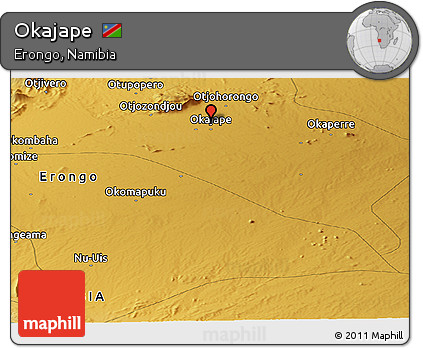 Physical Panoramic Map of Okajape