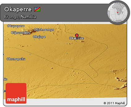 Physical Panoramic Map of Okaperre