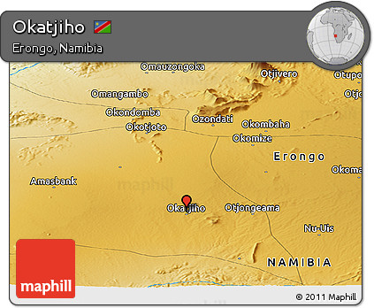 Physical Panoramic Map of Okatjiho