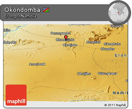 Physical Panoramic Map of Okondomba