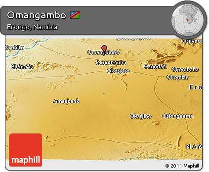 Physical Panoramic Map of Omangambo