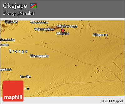 Physical Panoramic Map of Okajape
