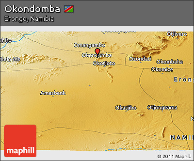 Physical Panoramic Map of Okondomba