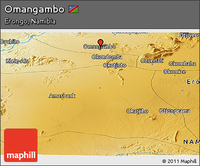 Physical Panoramic Map of Omangambo