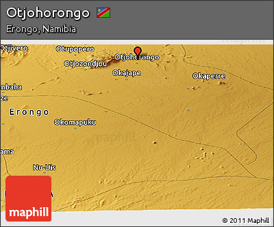 Physical Panoramic Map of Otjohorongo