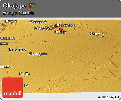 Physical Panoramic Map of Okajape