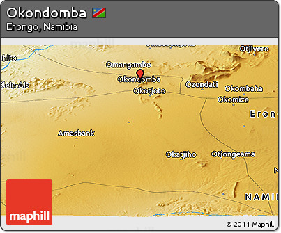 Physical Panoramic Map of Okondomba