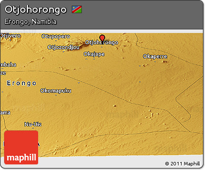 Physical Panoramic Map of Otjohorongo