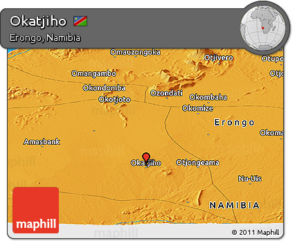 Political Panoramic Map of Okatjiho