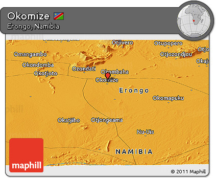 Political Panoramic Map of Okomize