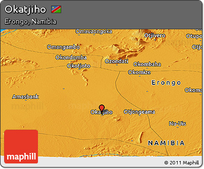 Political Panoramic Map of Okatjiho