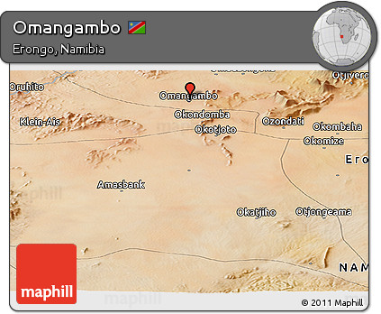 Satellite Panoramic Map of Omangambo