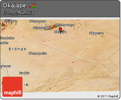 Satellite Panoramic Map of Okajape