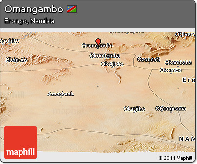 Satellite Panoramic Map of Omangambo