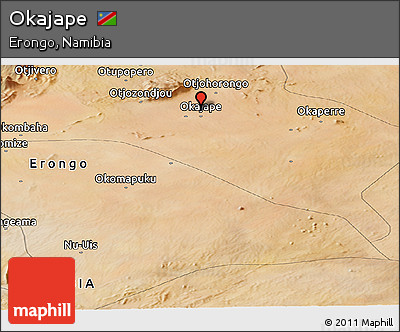Satellite Panoramic Map of Okajape