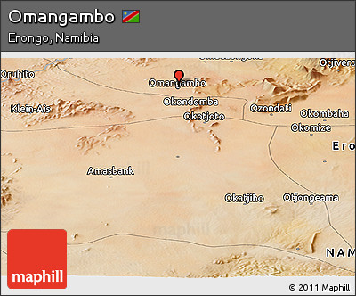 Satellite Panoramic Map of Omangambo