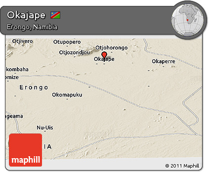 Shaded Relief Panoramic Map of Okajape