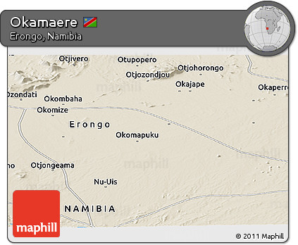 Shaded Relief Panoramic Map of Okamaere