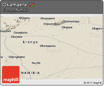 Shaded Relief Panoramic Map of Okamaere