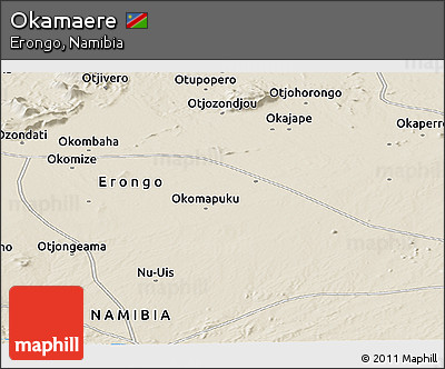 Shaded Relief Panoramic Map of Okamaere