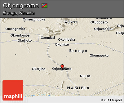 Shaded Relief Panoramic Map of Otjongeama