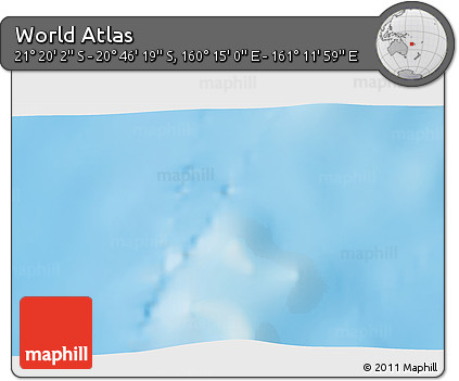 Physical 3D Map of the Area around 21° 3' 11" S, 160° 43' 29" E