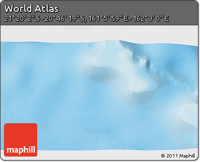 Physical 3D Map of the Area around 21° 3' 11" S, 161° 34' 29" E