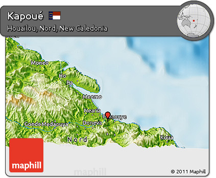 Physical 3D Map of Kapoué