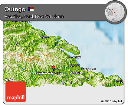Physical 3D Map of Ouingo