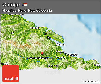 Physical 3D Map of Ouingo