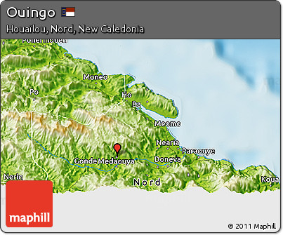 Physical 3D Map of Ouingo
