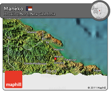 Satellite 3D Map of Manéko