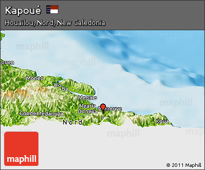 Physical Panoramic Map of Kapoué