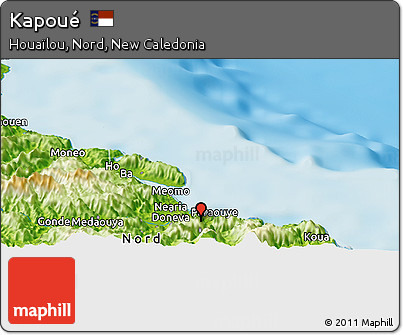 Physical Panoramic Map of Kapoué
