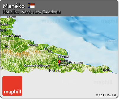 Physical Panoramic Map of Manéko