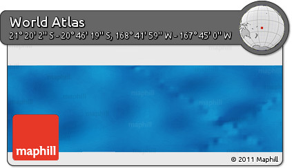 Shaded Relief Panoramic Map of the Area around 21° 3' 11" S, 168° 13' 29" W