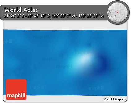 Physical 3D Map of the Area around 21° 3' 11" S, 169° 4' 29" W
