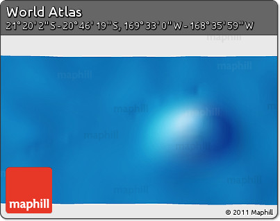 Physical 3D Map of the Area around 21° 3' 11" S, 169° 4' 29" W