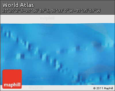 Physical 3D Map of the Area around 21° 3' 11" S, 16° 4' 29" W