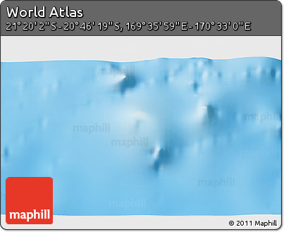 Physical 3D Map of the Area around 21° 3' 11" S, 170° 4' 29" E