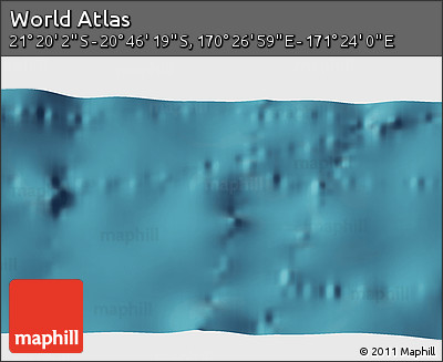Satellite 3D Map of the Area around 21° 3' 11" S, 170° 55' 30" E