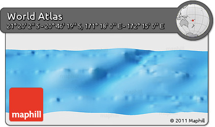 Physical Panoramic Map of the Area around 21° 3' 11" S, 171° 46' 30" E