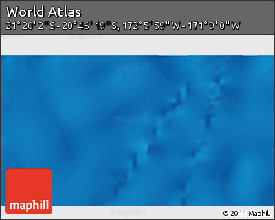 Physical 3D Map of the Area around 21° 3' 11" S, 171° 37' 30" W