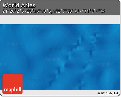 Physical 3D Map of the Area around 21° 3' 11" S, 171° 37' 30" W