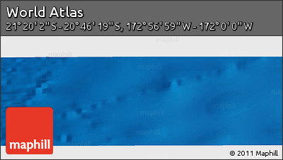 Physical Panoramic Map of the Area around 21° 3' 11" S, 172° 28' 29" W