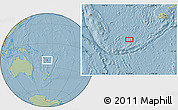 Savanna Style Location Map of the area around 21° 3' 11" S, 173° 28' 29" E, hill shading
