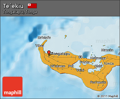 Political 3D Map of Te`ekiu